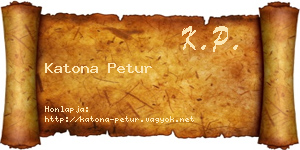 Katona Petur névjegykártya